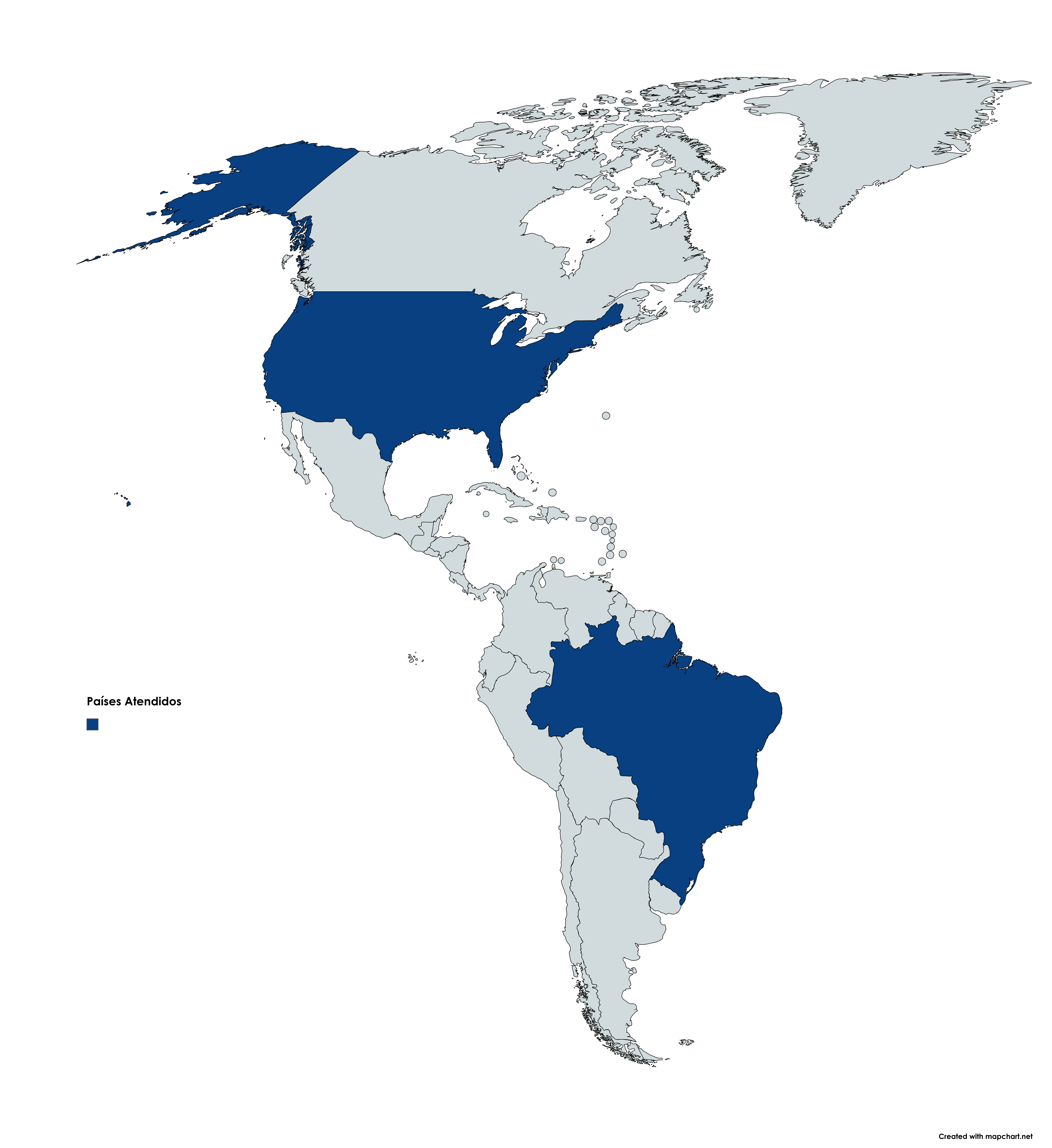 Mapa mundial mostrando países onde atuamos